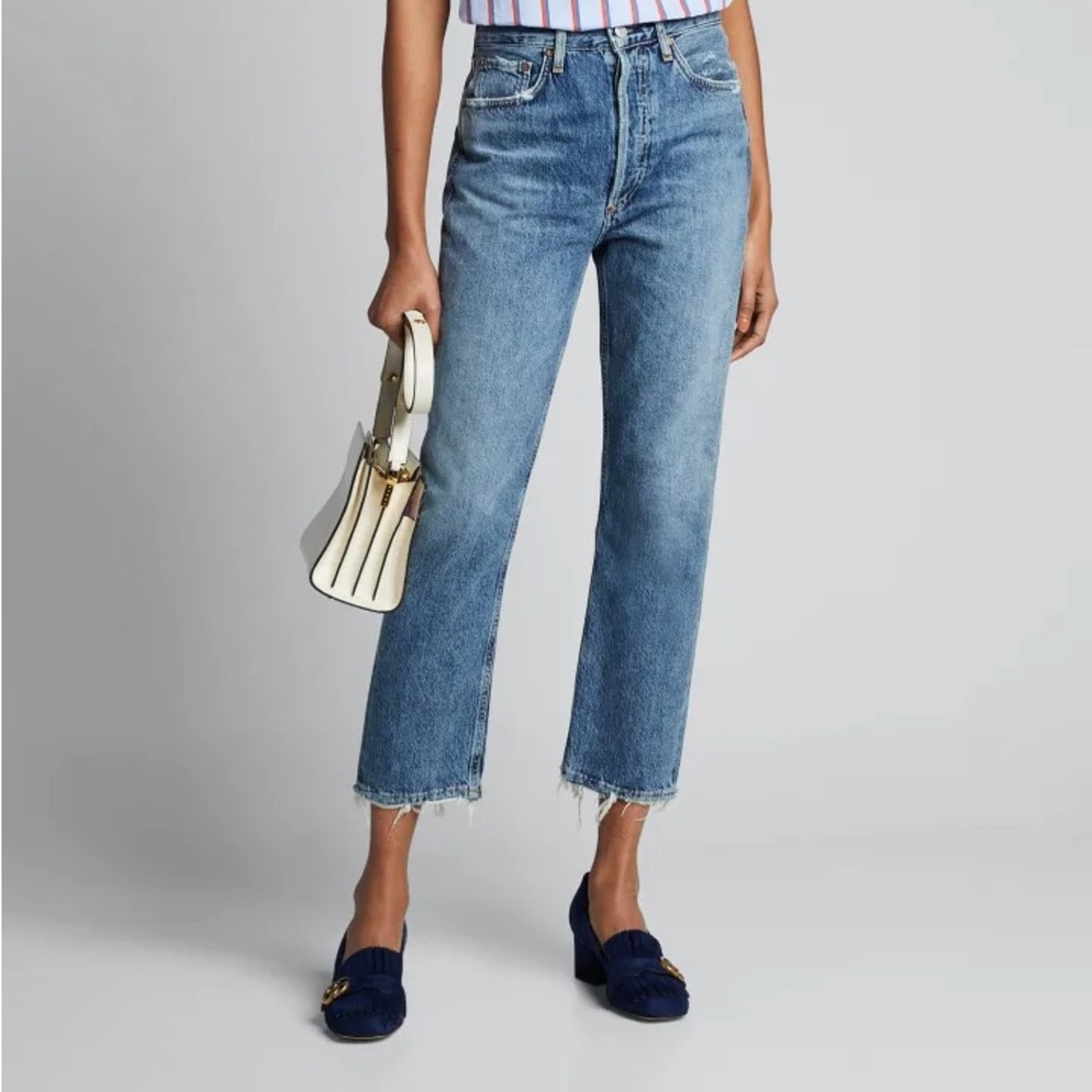 Agolde Riley High Rise Straight Crop Jeans 28